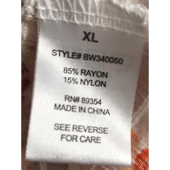 Badgley Mischka Floral Top Women's XL Long Sleeves with Ruffles NEW - Picture 8 of 9